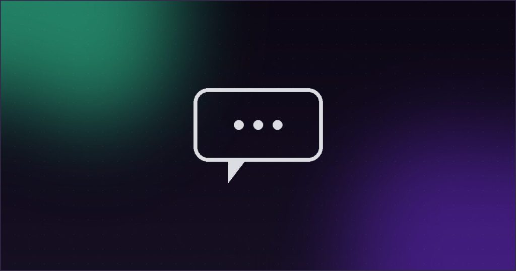 Abstract illustration of a chat bubble representing an AI chatbot for business